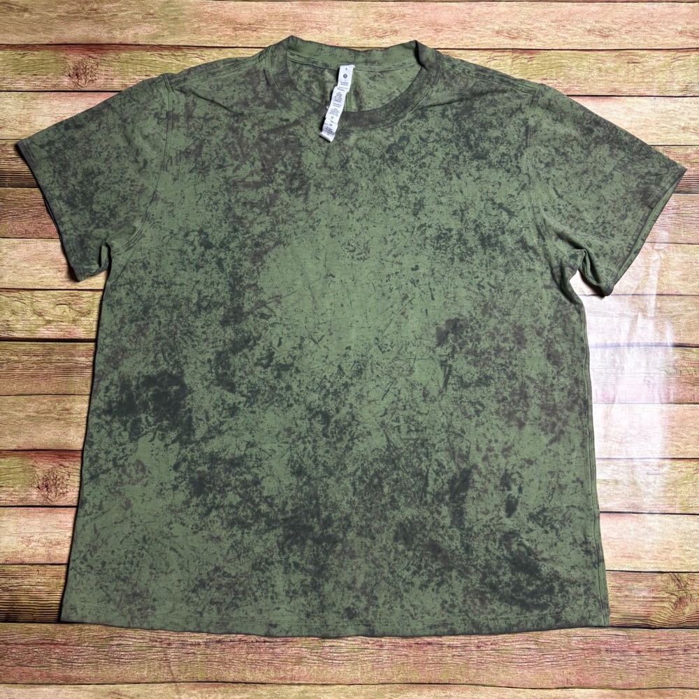 Lululemon All Yours Short Sleeve T-Shirt Marble Dye Army Green Size 8 LW3FBKS